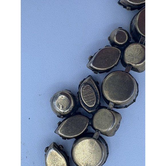 Vintage 1950s 1960s REGENCY Rhinestone Amber & Topaz Crystals leaf Accents - Picture 8 of 16